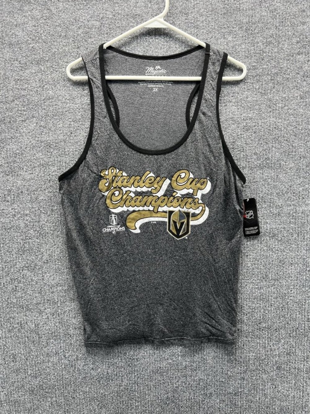 Vegas Golden Knights Shirt Womens 2XL Hockey Majestic Threads Stanley Cup Champs